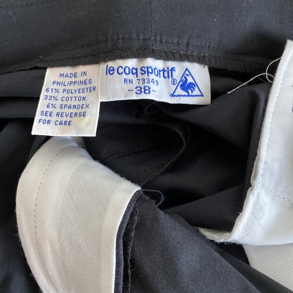 NWT VTG Le coq Sportif Mens Tennis Black Shorts. Size 38. - Picture 8 of 10